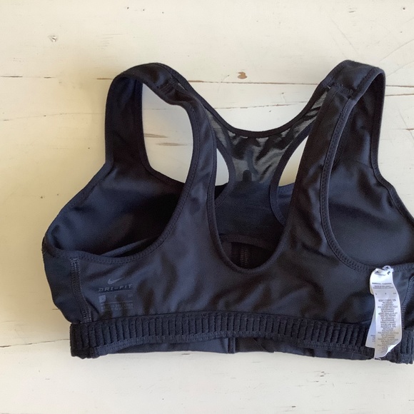Nike Dri-fit Front Zip clasp high impact Black Sports Bra Small - Picture 6 of 8